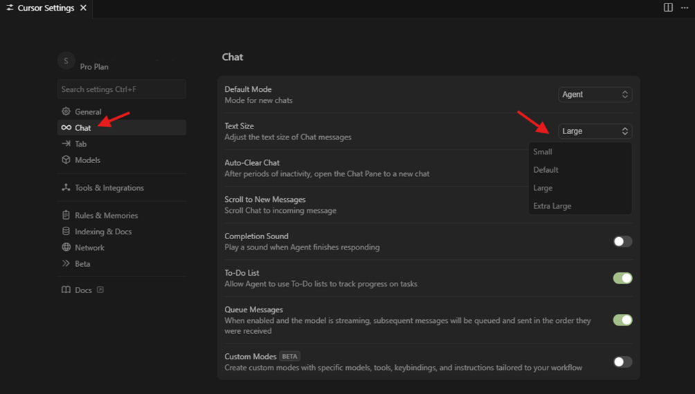 cursor-increase-font-size-chat